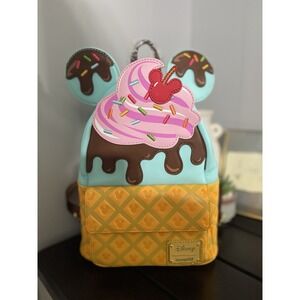 Disney Mickey Mouse Ice Cream Sundae Loungefly Mini Backpack